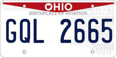 OH license plate GQL2665