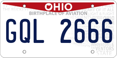 OH license plate GQL2666