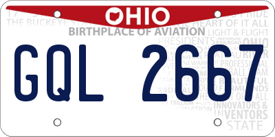 OH license plate GQL2667