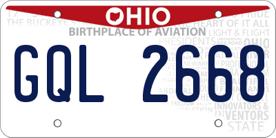 OH license plate GQL2668