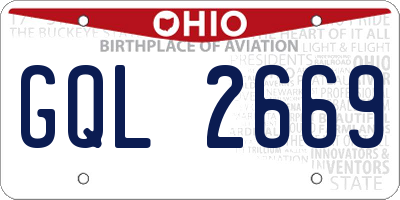 OH license plate GQL2669