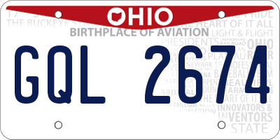 OH license plate GQL2674