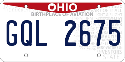 OH license plate GQL2675