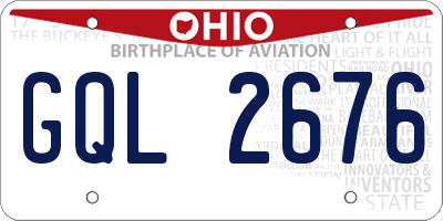 OH license plate GQL2676