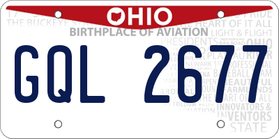 OH license plate GQL2677