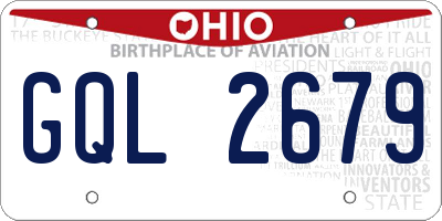 OH license plate GQL2679