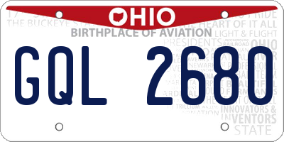 OH license plate GQL2680
