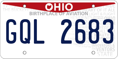 OH license plate GQL2683