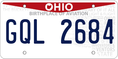 OH license plate GQL2684