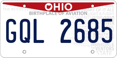 OH license plate GQL2685