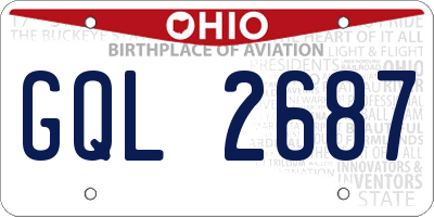 OH license plate GQL2687