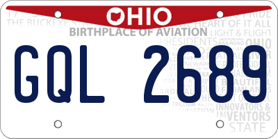 OH license plate GQL2689