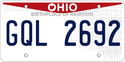 OH license plate GQL2692