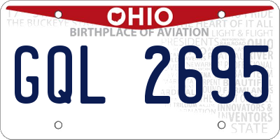 OH license plate GQL2695