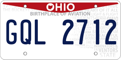 OH license plate GQL2712