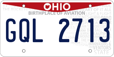OH license plate GQL2713