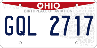 OH license plate GQL2717