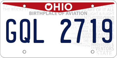 OH license plate GQL2719