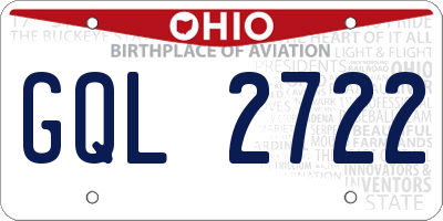 OH license plate GQL2722
