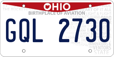OH license plate GQL2730