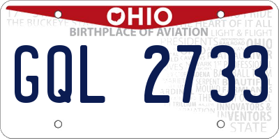 OH license plate GQL2733