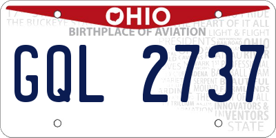 OH license plate GQL2737
