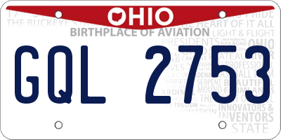 OH license plate GQL2753