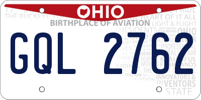 OH license plate GQL2762