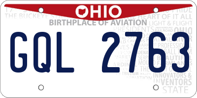 OH license plate GQL2763