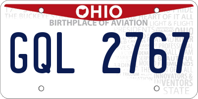 OH license plate GQL2767