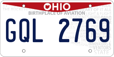 OH license plate GQL2769