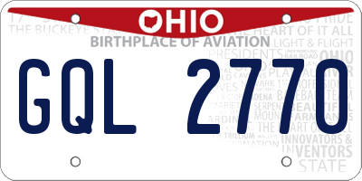 OH license plate GQL2770