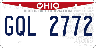 OH license plate GQL2772