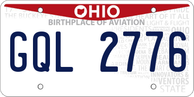 OH license plate GQL2776