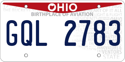 OH license plate GQL2783