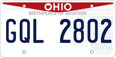 OH license plate GQL2802