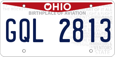 OH license plate GQL2813