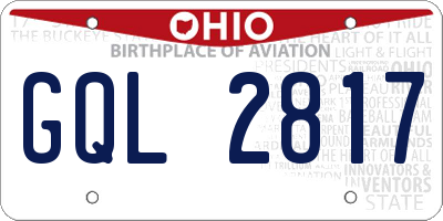 OH license plate GQL2817