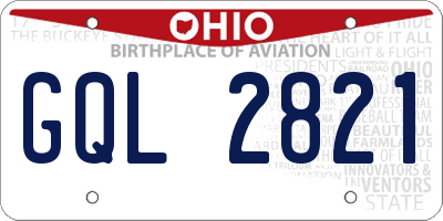 OH license plate GQL2821