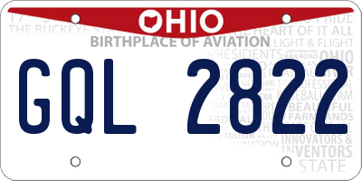 OH license plate GQL2822