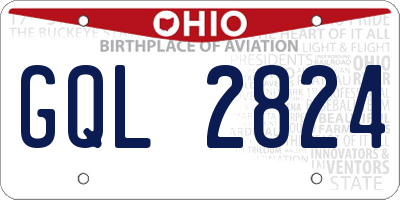OH license plate GQL2824