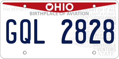 OH license plate GQL2828