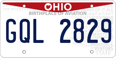OH license plate GQL2829