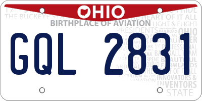 OH license plate GQL2831