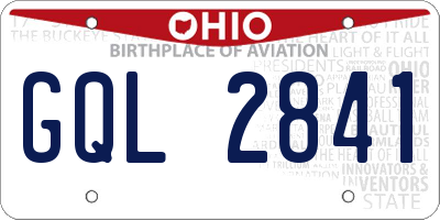 OH license plate GQL2841