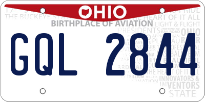 OH license plate GQL2844