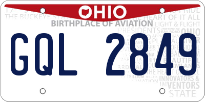 OH license plate GQL2849