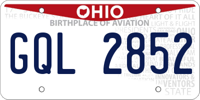OH license plate GQL2852