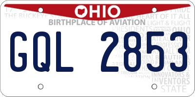 OH license plate GQL2853
