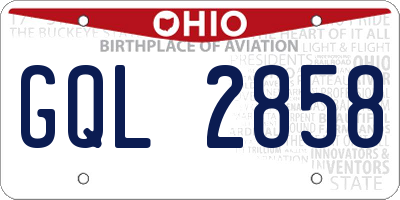 OH license plate GQL2858